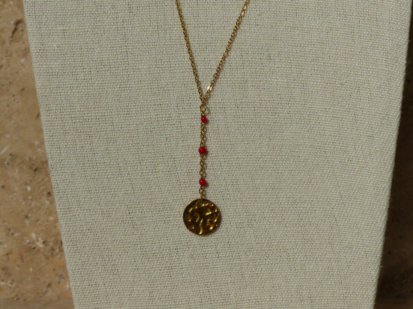 LANA COLLIER ACIER INOXYDABLE ROUGE PENDENTIF SPLELEGANTE