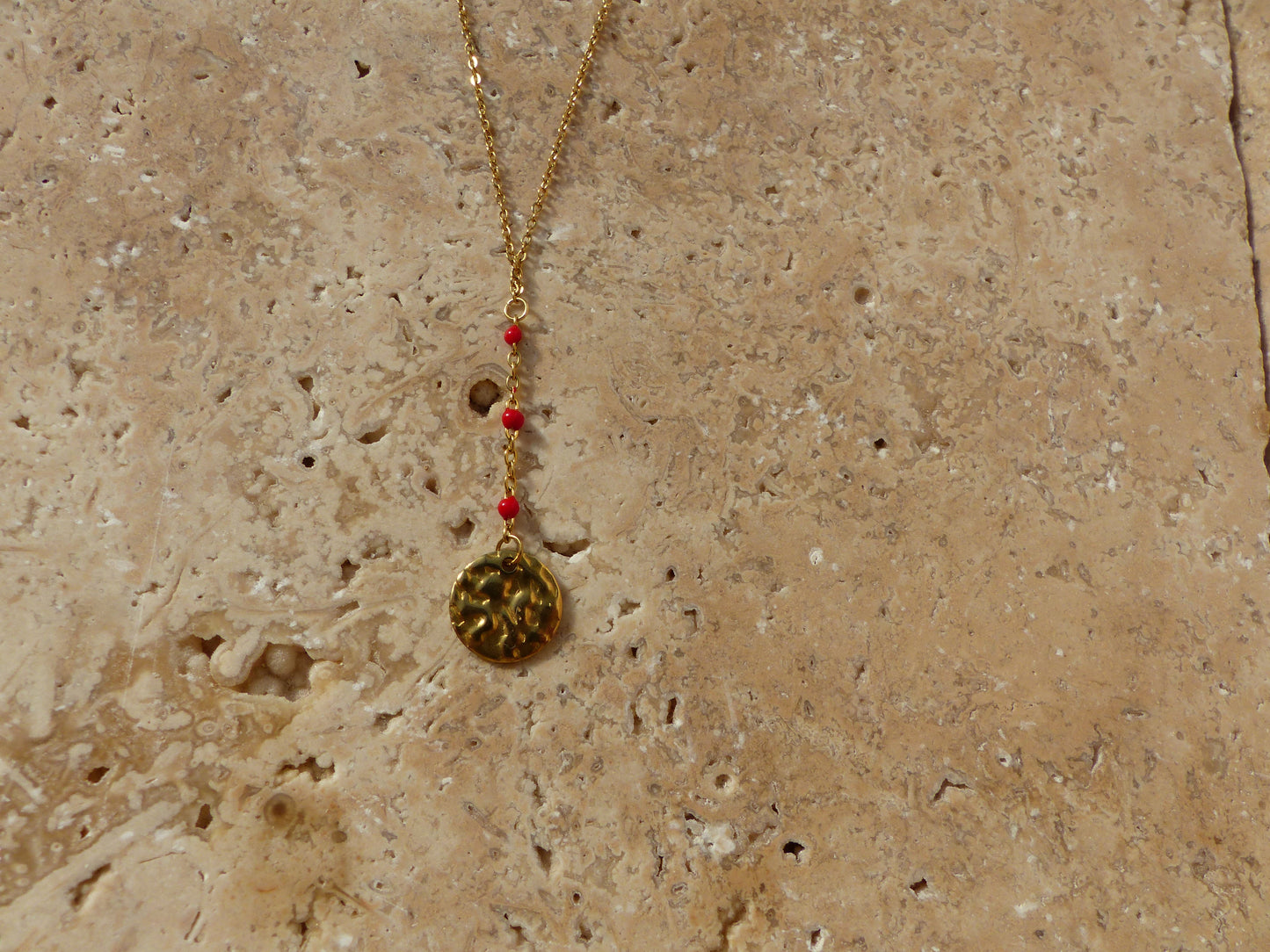 LANA COLLIER ACIER INOXYDABLE ROUGE PENDENTIF SPLELEGANTE