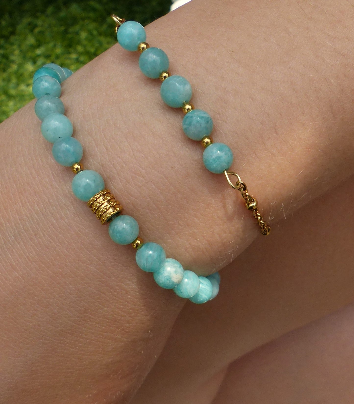 Anna | Duo de bracelets en amazonite - Créattion artisanale