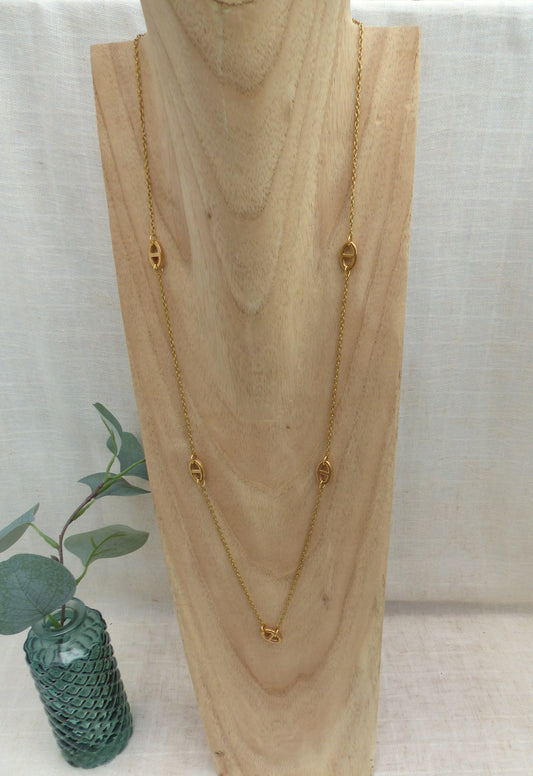 Bali | Collier Sautoir acier inoxydable - fait main