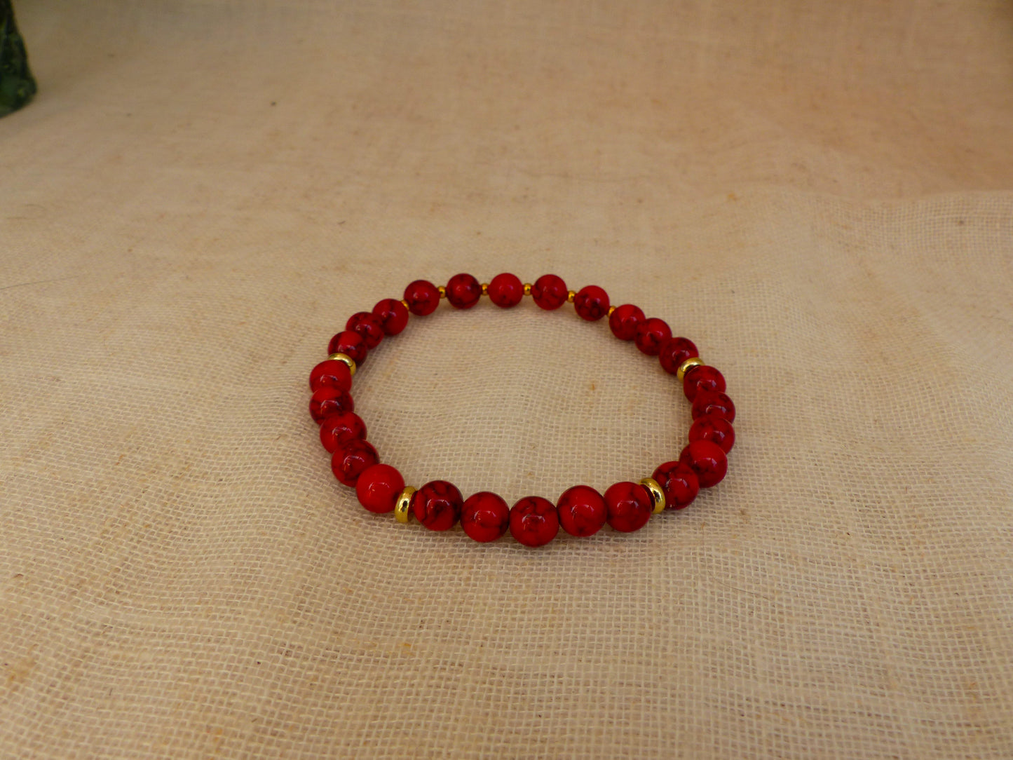 Erma | Duo de bracelet rouge rubis - création artisanale