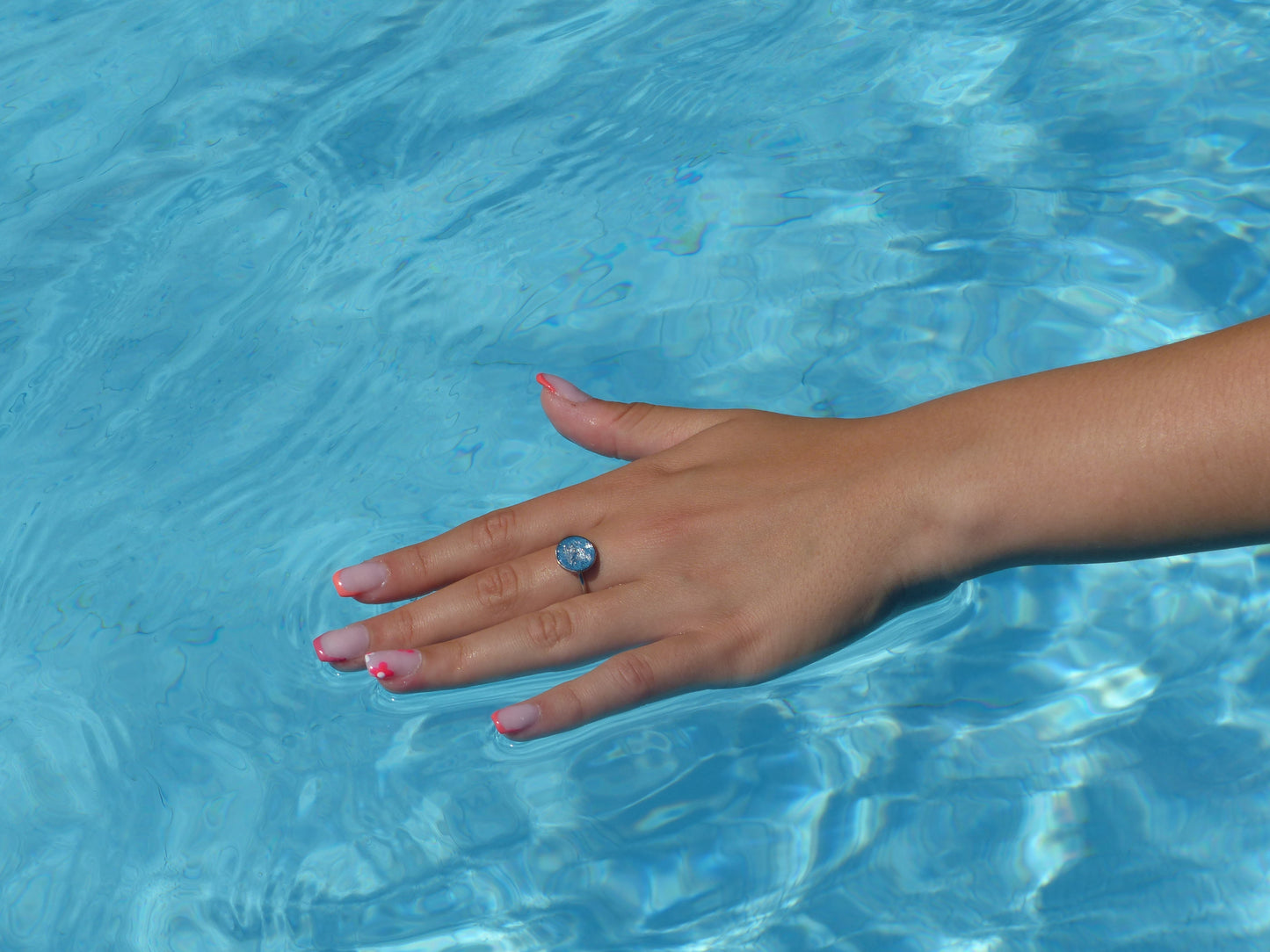 Romy | Bague acier inoxydable bleu et argenté