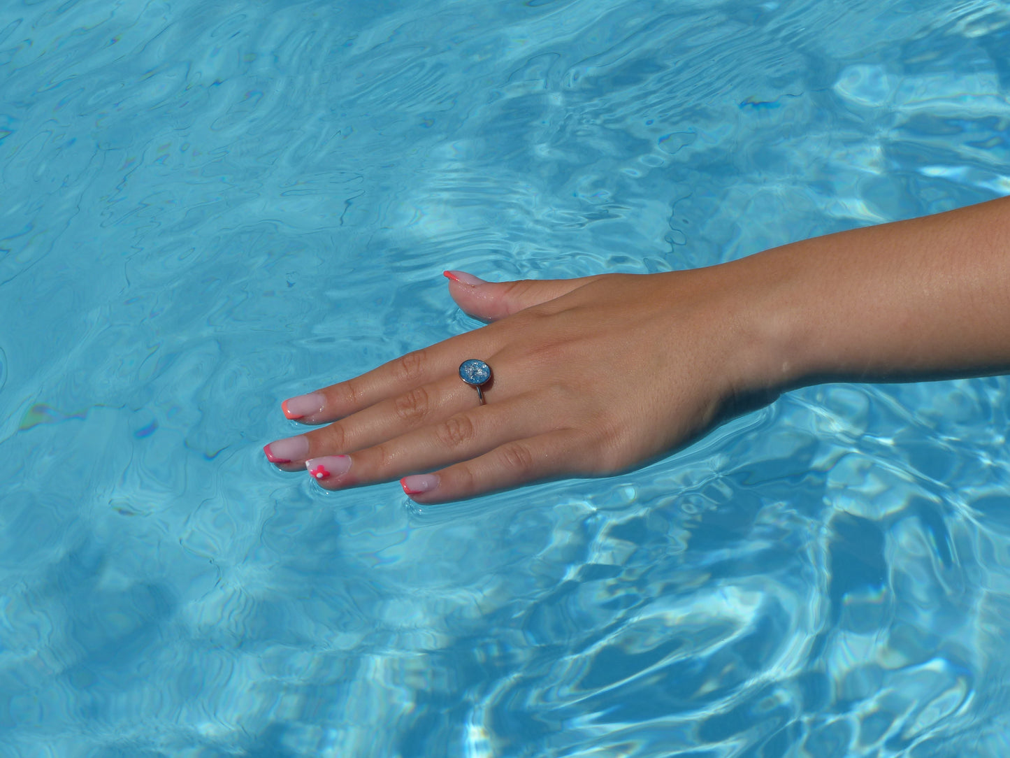Romy | Bague acier inoxydable bleu et argenté