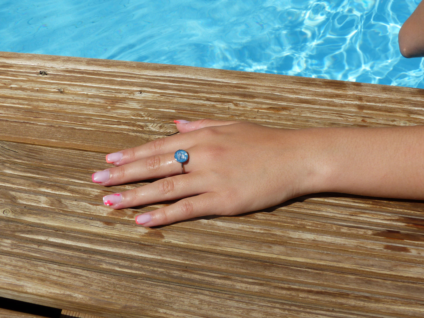 Romy | Bague acier inoxydable bleu et argenté