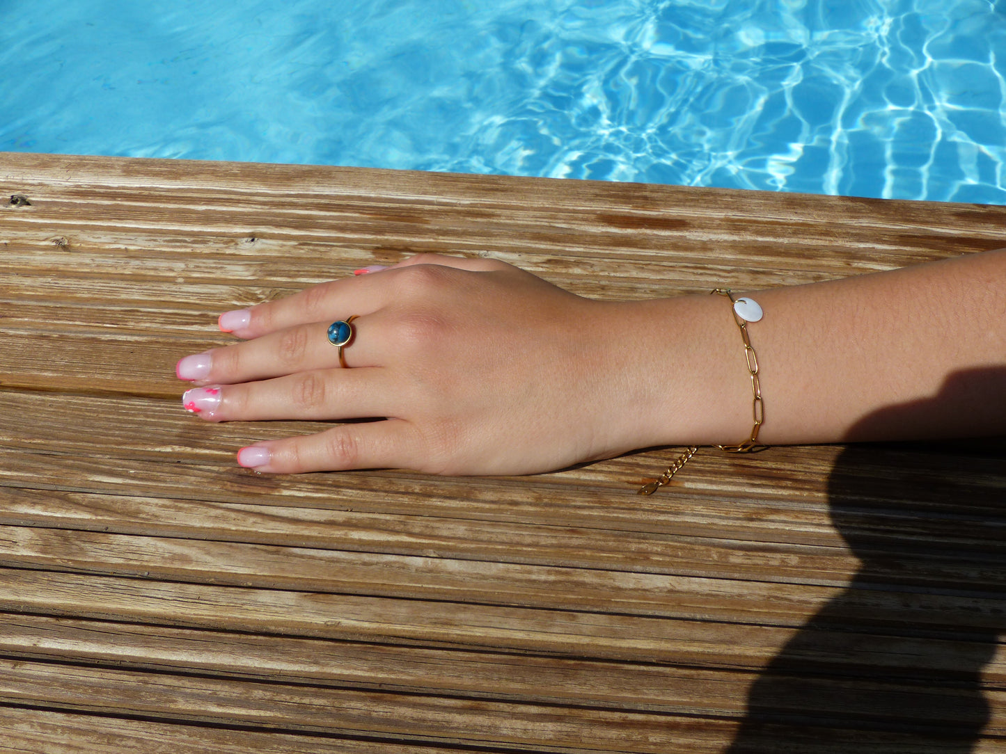 Onyx | Bague acier inoxydable ajustable