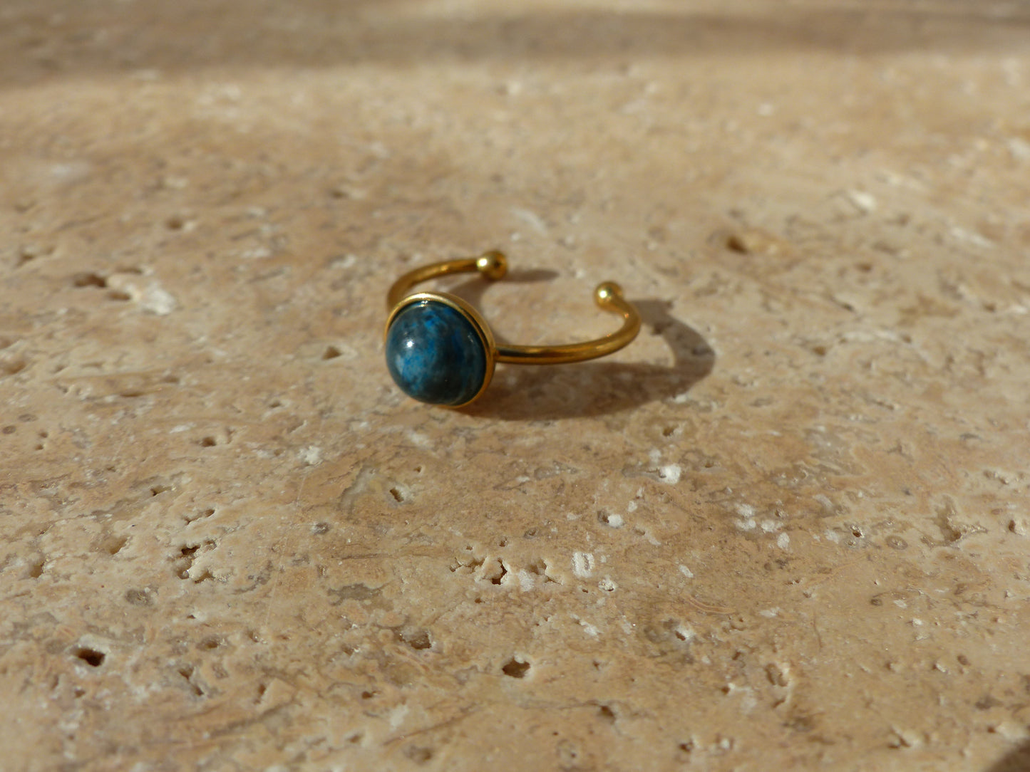 Onyx | Bague acier inoxydable ajustable