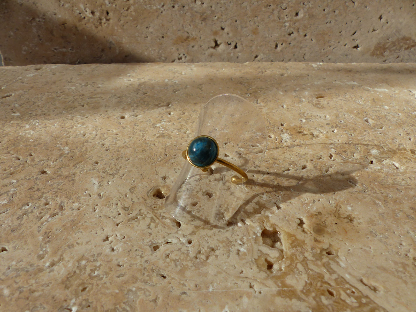 Onyx | Bague acier inoxydable ajustable