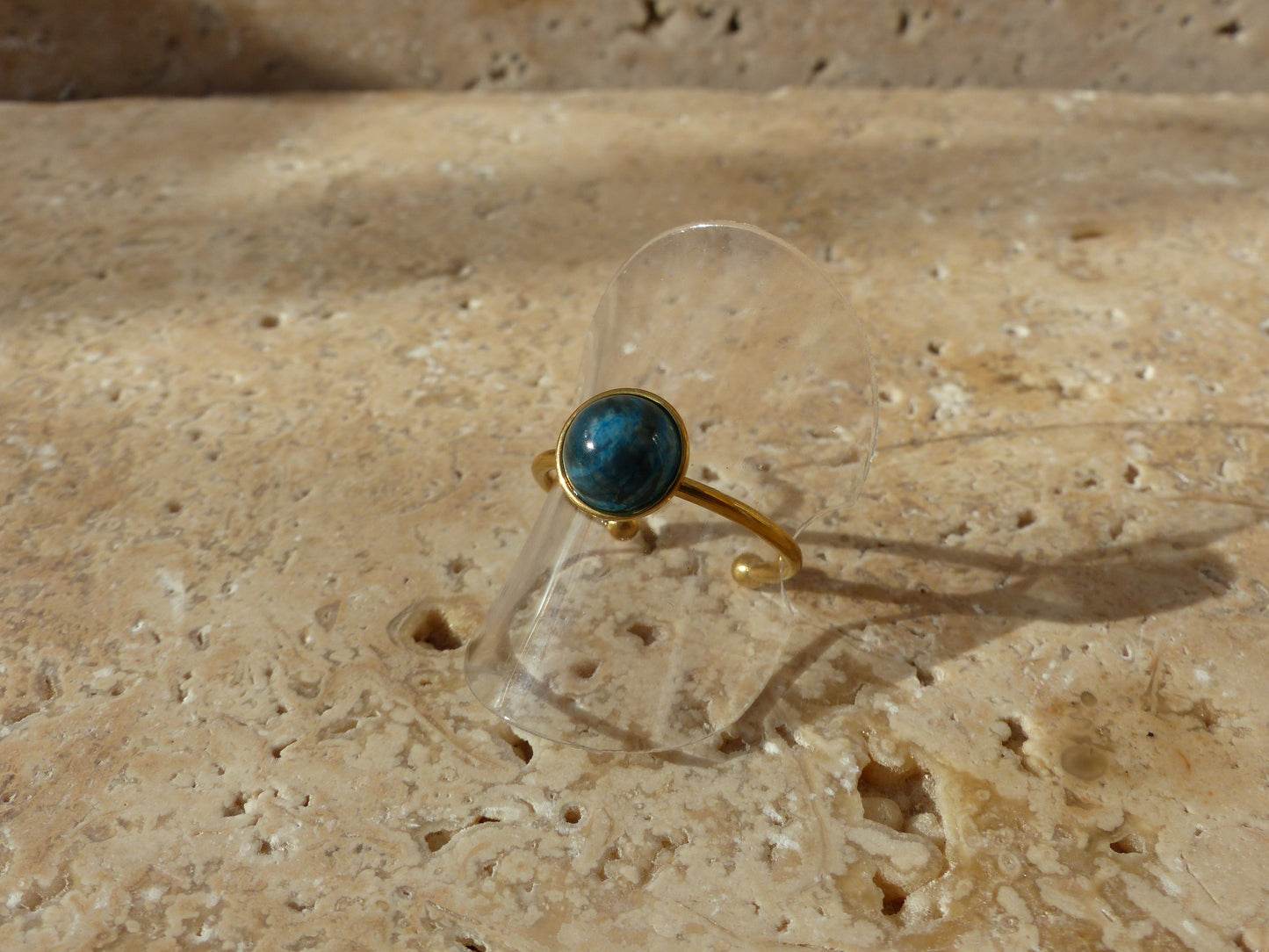 Onyx | Bague acier inoxydable ajustable