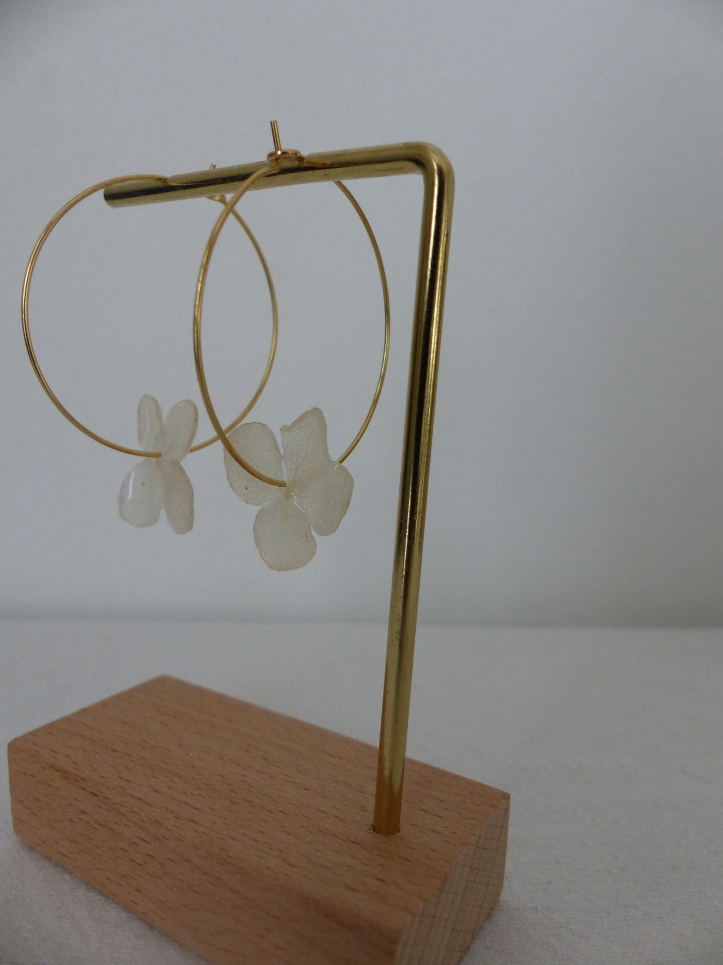 Hortensia - Boucles d'oreilles en acier inoxydable - Fait main