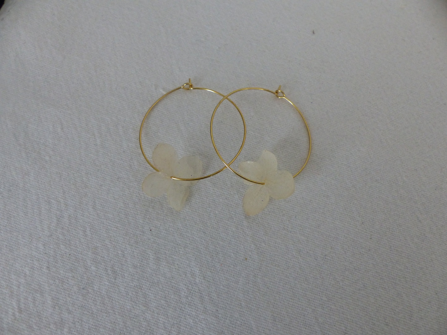 Hortensia - Boucles d'oreilles en acier inoxydable - Fait main