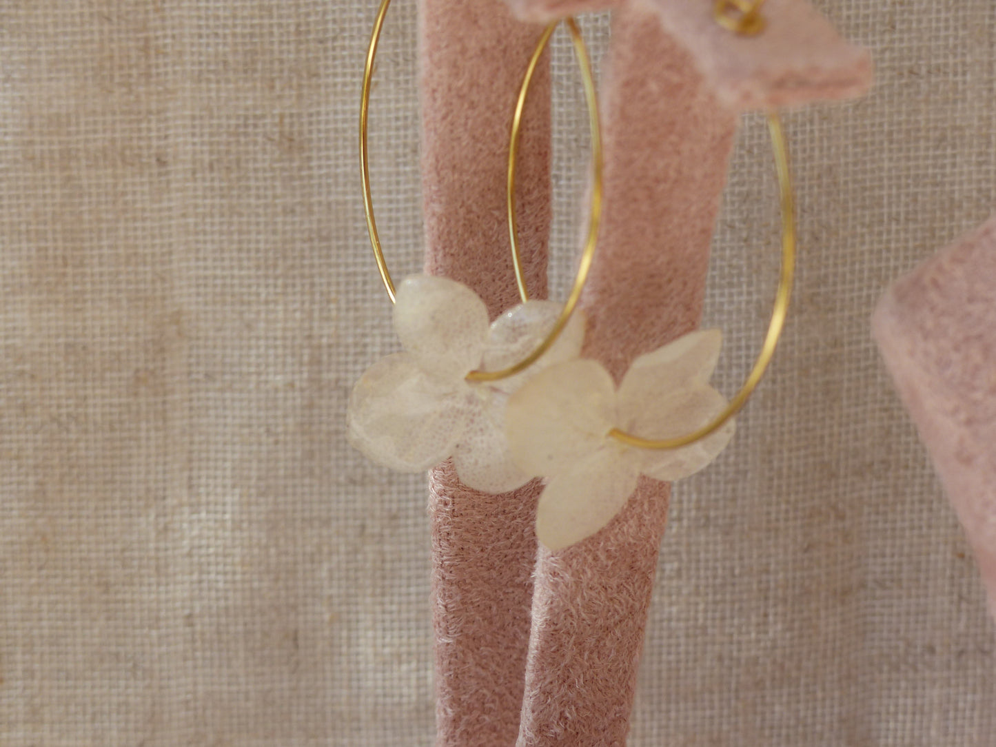 Hortensia - Boucles d'oreilles en acier inoxydable - Fait main