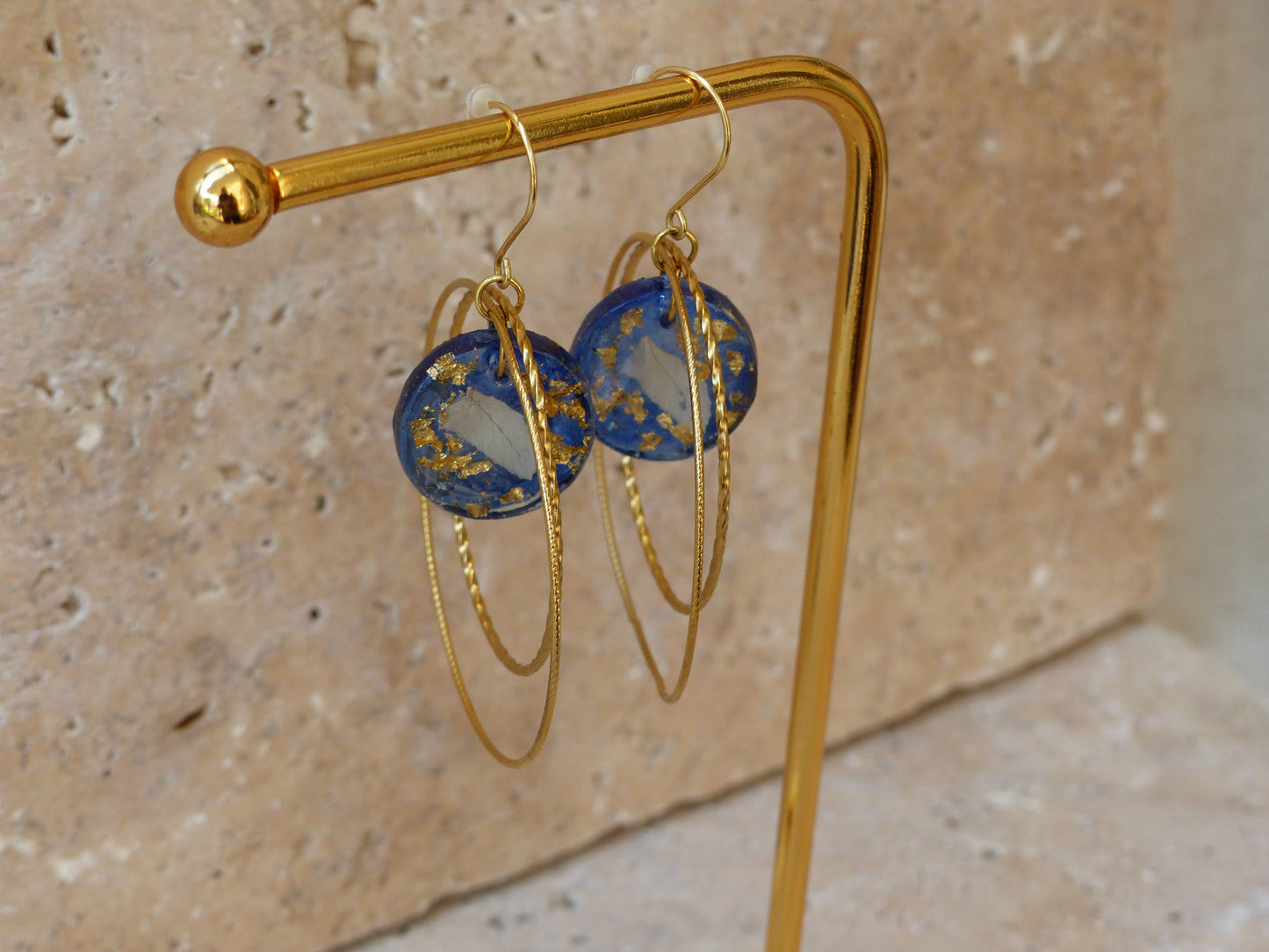 Faustine - Boucles d'oreilles en acier inoxydable - Fait main