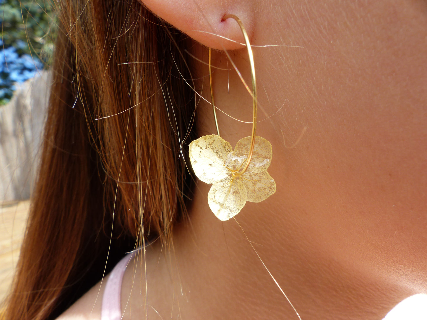 Hortensia - Boucles d'oreilles en acier inoxydable - Fait main