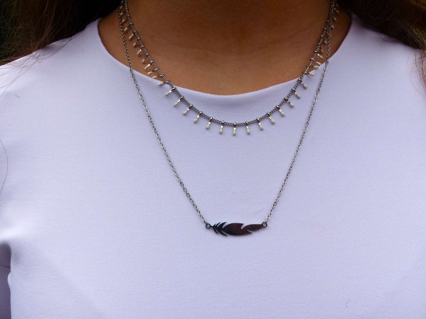 COLLIER FAIT A LA MAIN EN FRANCE EN ACIER INOXYDABLE PAR SP LELEGANTE