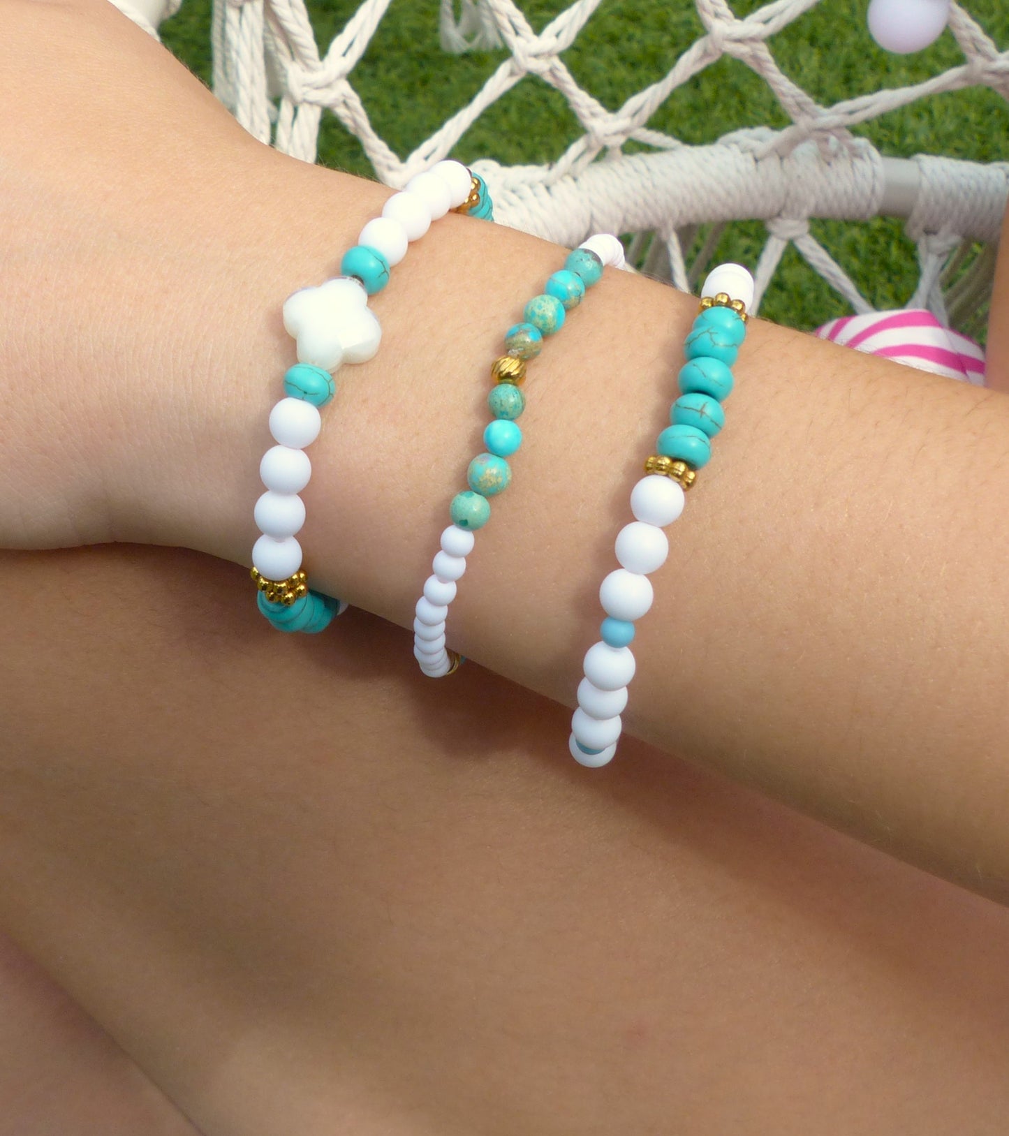 Lou | Trio de bracelet turquoise - jaspe impérial