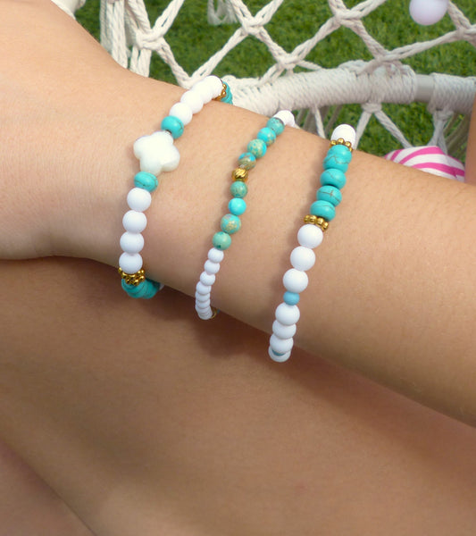 Lou | Trio de bracelet turquoise - jaspe impérial