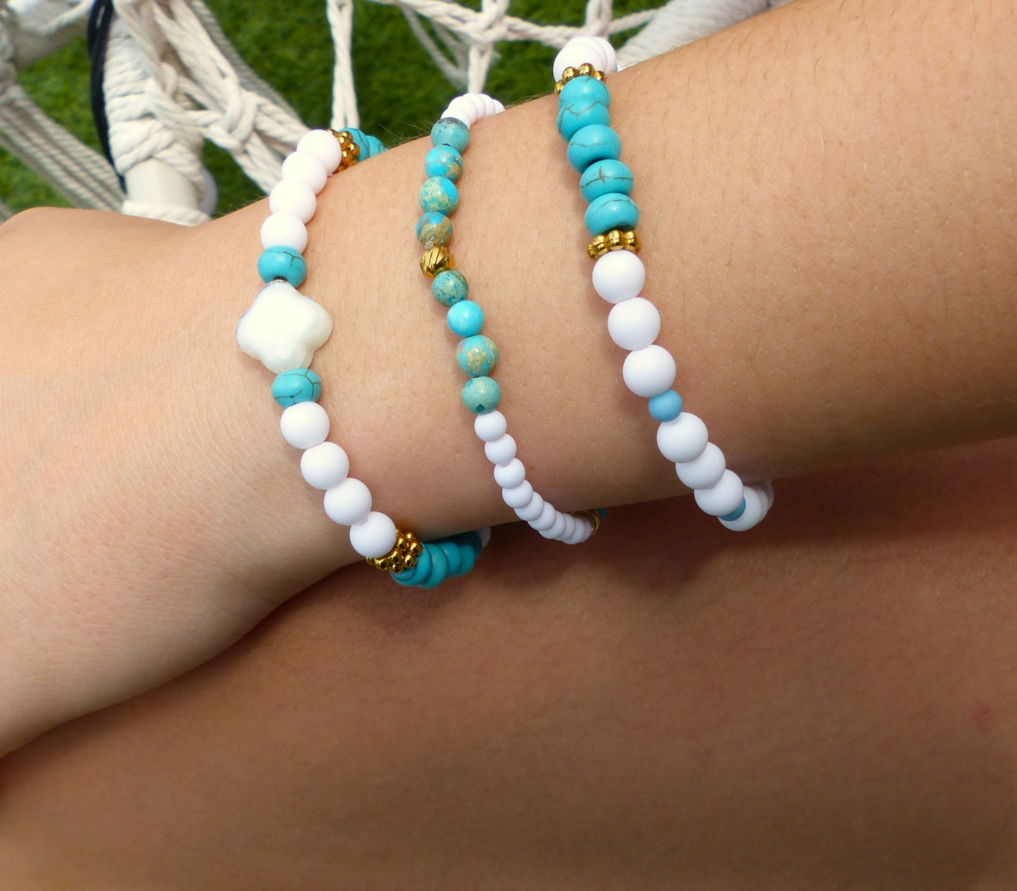 Lou | Trio de bracelet turquoise - jaspe impérial