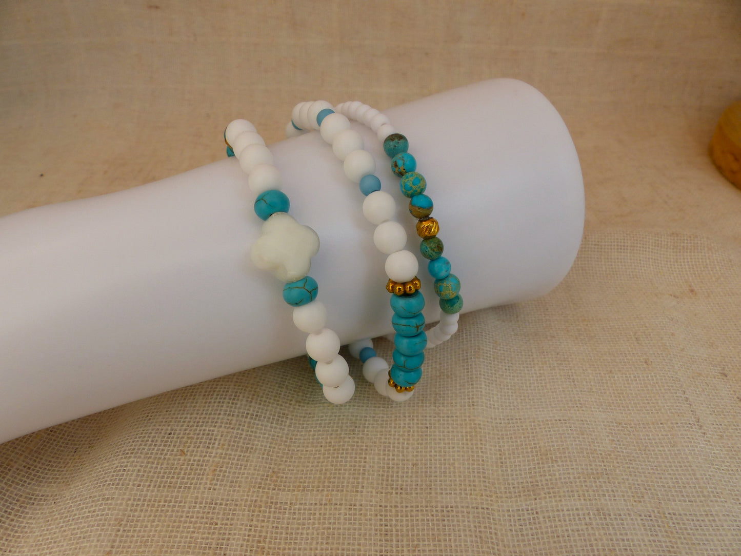Lou | Trio de bracelet turquoise - jaspe impérial