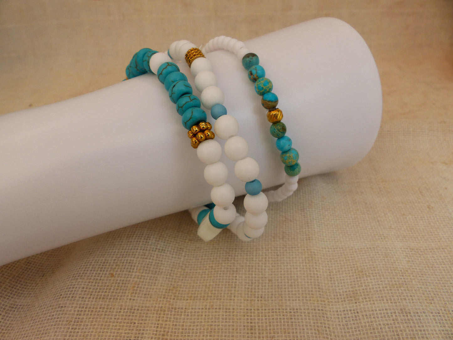 Lou | Trio de bracelet turquoise - jaspe impérial