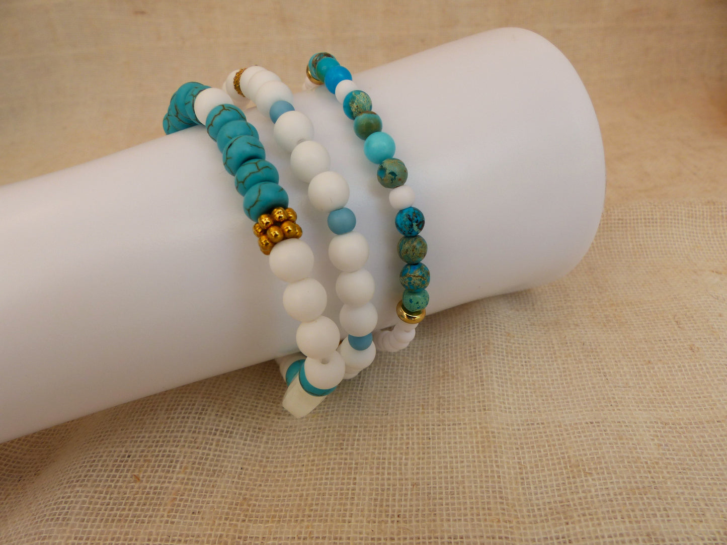 Lou | Trio de bracelet turquoise - jaspe impérial