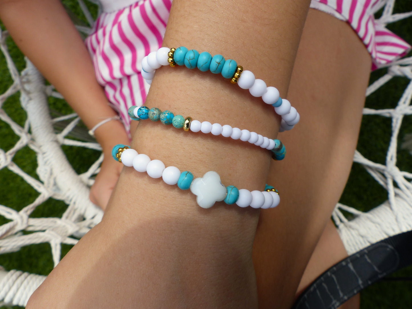 Lou | Trio de bracelet turquoise - jaspe impérial