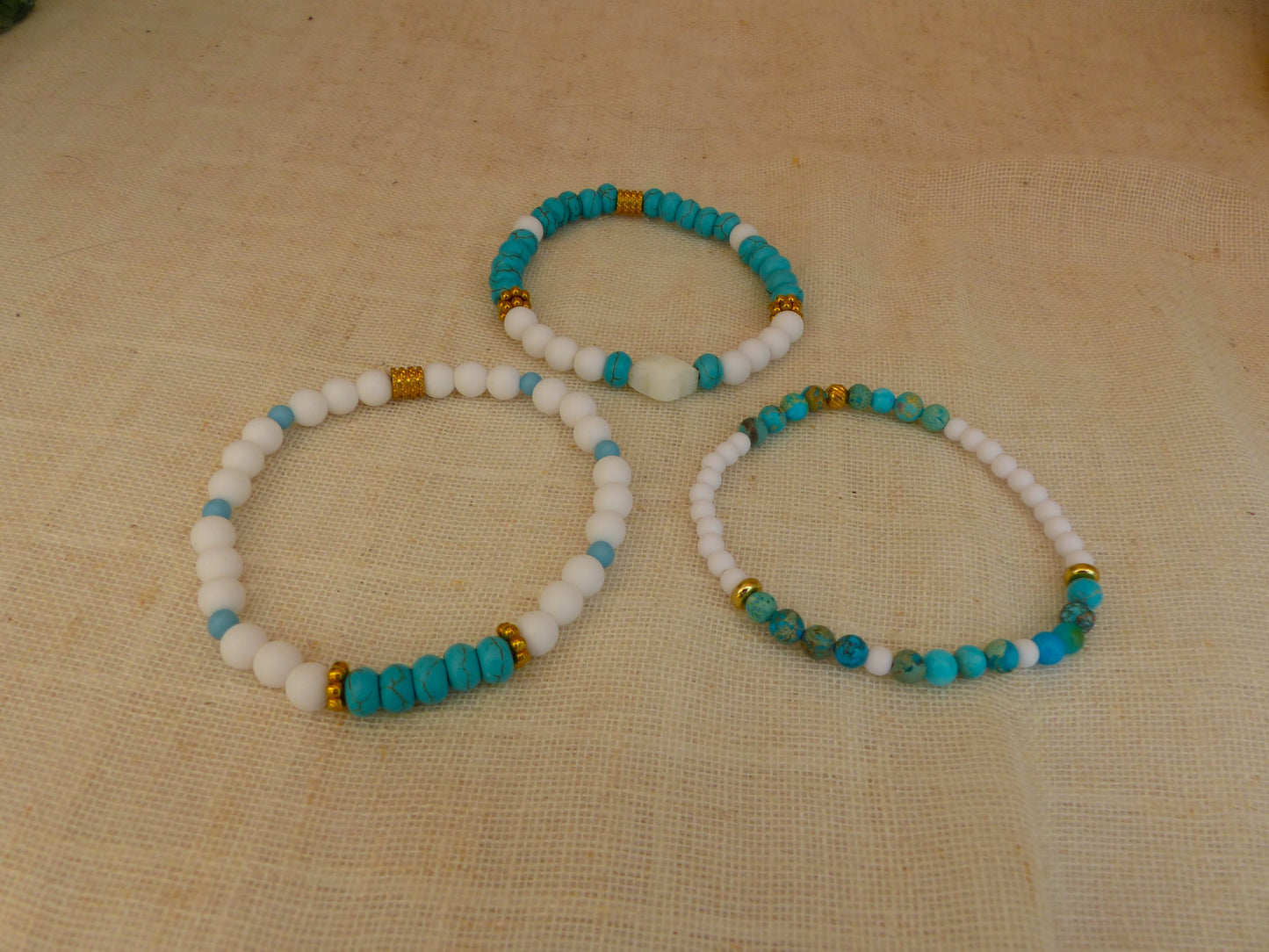 Lou | Trio de bracelet turquoise - jaspe impérial