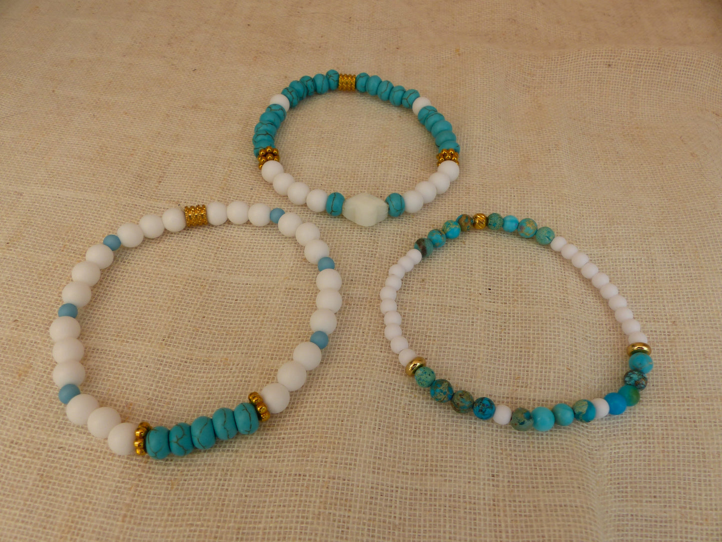 Lou | Trio de bracelet turquoise - jaspe impérial